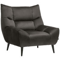 SESSEL Mikrofaser Dunkelgrau    - Dunkelgrau/Schwarz, Design, Textil/Metall (100/104/99cm) - Xora