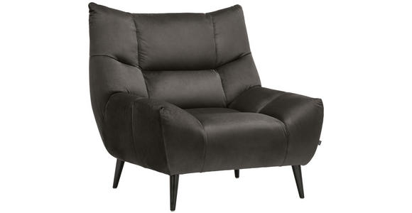 SESSEL Mikrofaser Dunkelgrau    - Dunkelgrau/Schwarz, Design, Textil/Metall (102/106/101cm) - Xora