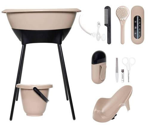 BABYBADESET LUMA 8-teilig  - Taupe/Schwarz, Basics, Kunststoff (79,5/40/46cm) - Luma