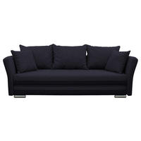 SCHLAFSOFA  mit Webstoff Schwarz  - Silberfarben/Schwarz, Design, Kunststoff/Textil (235/83/106cm) - MID.YOU
