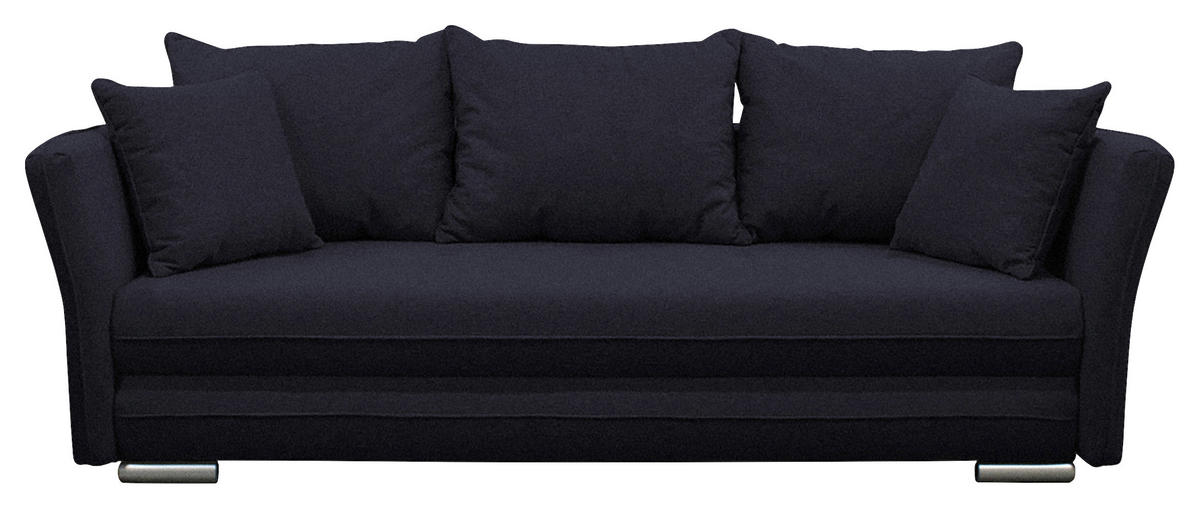 SCHLAFSOFA  mit Webstoff Schwarz  - Silberfarben/Schwarz, Design, Kunststoff/Textil (235/83/106cm) - MID.YOU