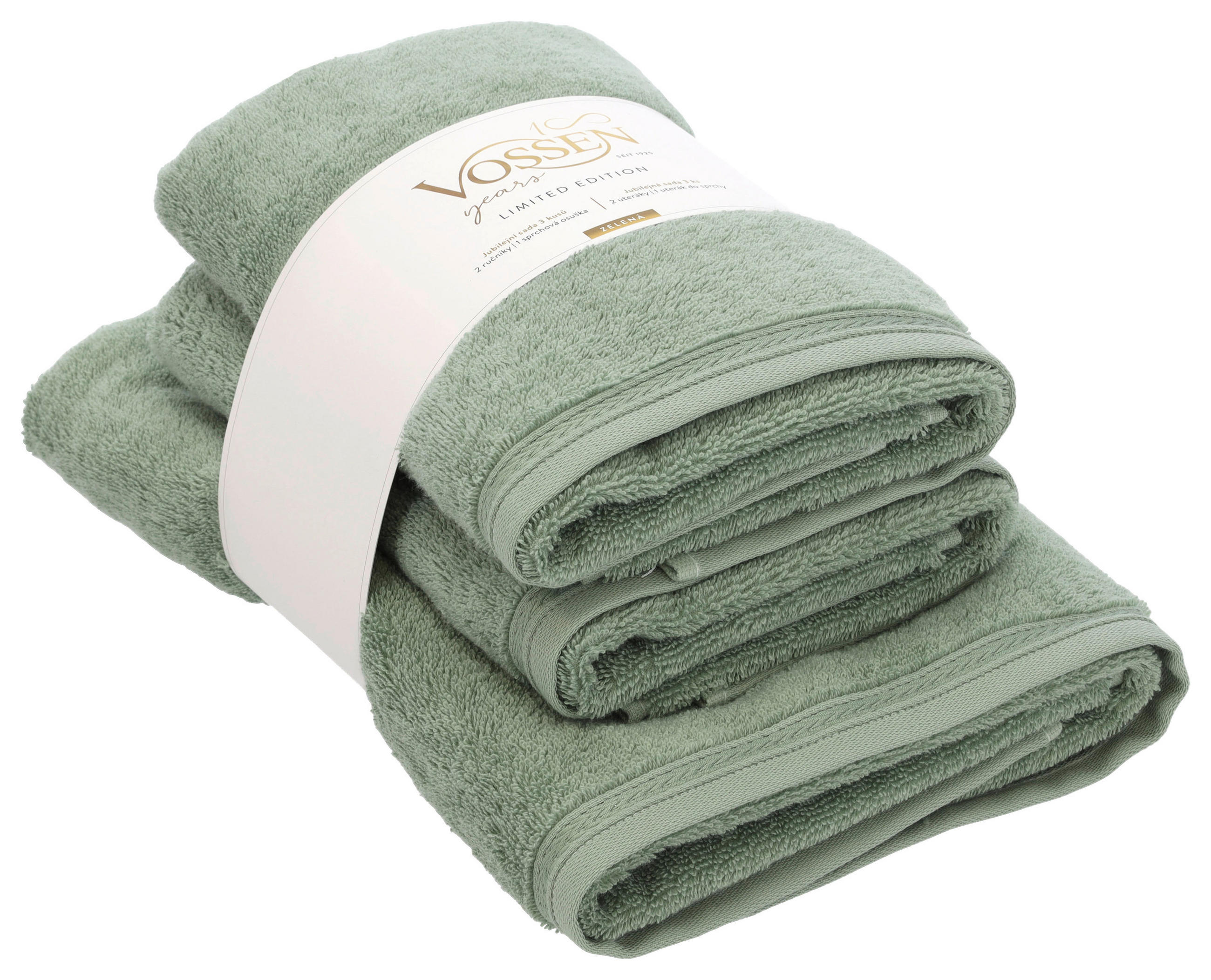 SADA RUČNÍKŮ A OSUŠEK, zelená - zelená, Basics, textil - Vossen