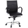 DREHSTUHL Lederlook Schwarz, Chromfarben  - Chromfarben/Schwarz, MODERN, Leder/Kunststoff (60/111/50cm) - MID.YOU