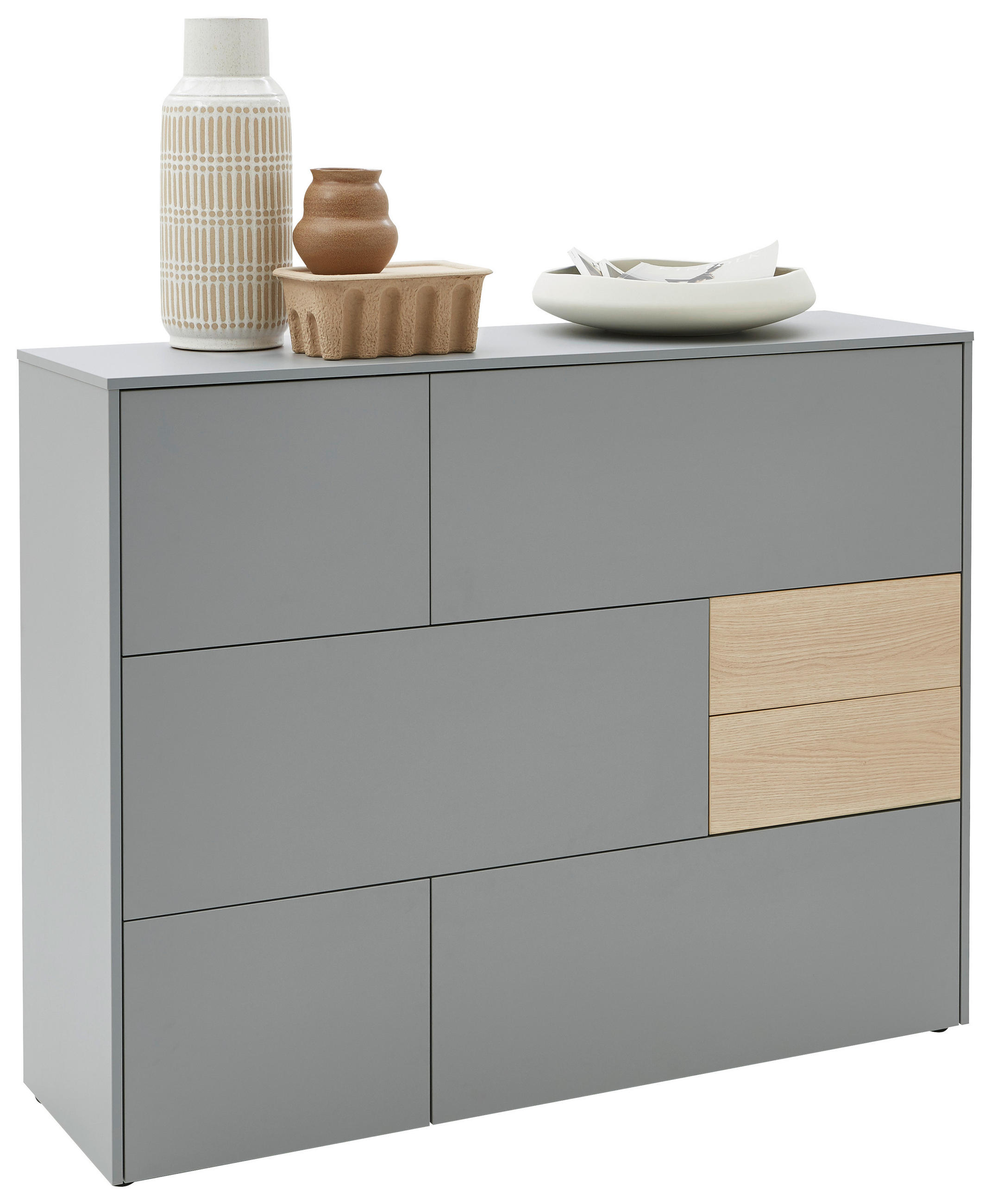 HIGHBOARD  in 139/109/41 cm  - Eichefarben/Schwarz, Design, Holzwerkstoff/Kunststoff (139/109/41cm) - Voleo