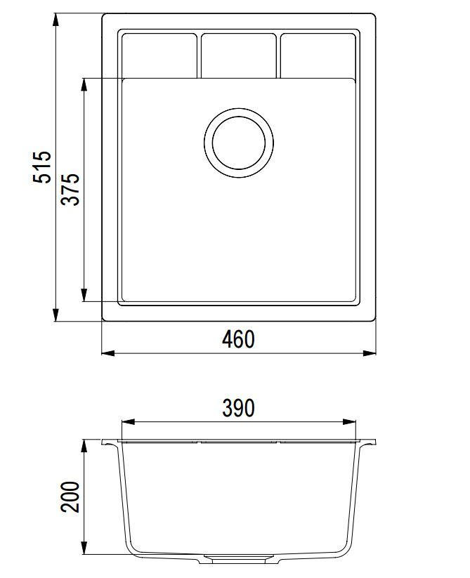 SUDOPER   46/51,5/20 cm         - bijela, Design, kamen (46/51,5/20cm)