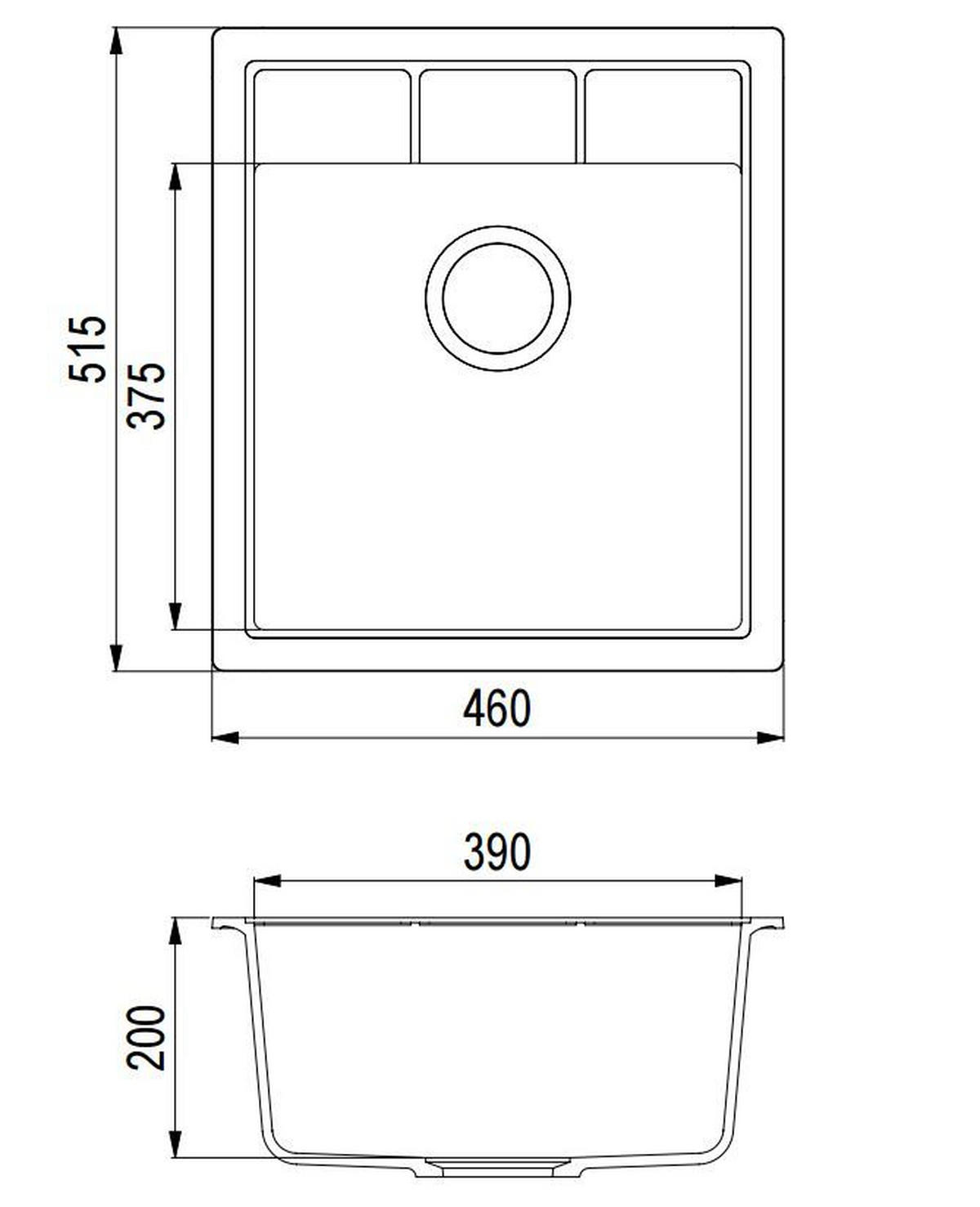 SUDOPER   46/51,5/20 cm         - bijela, Design, kamen (46/51,5/20cm)