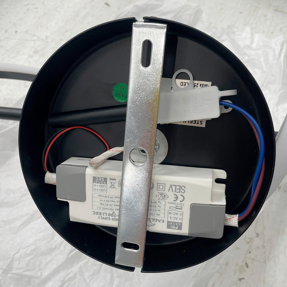 LED-WANDLEUCHTE 34/8/6 cm   - Schwarz Hochglanz, Design, Metall (34/8/6cm)