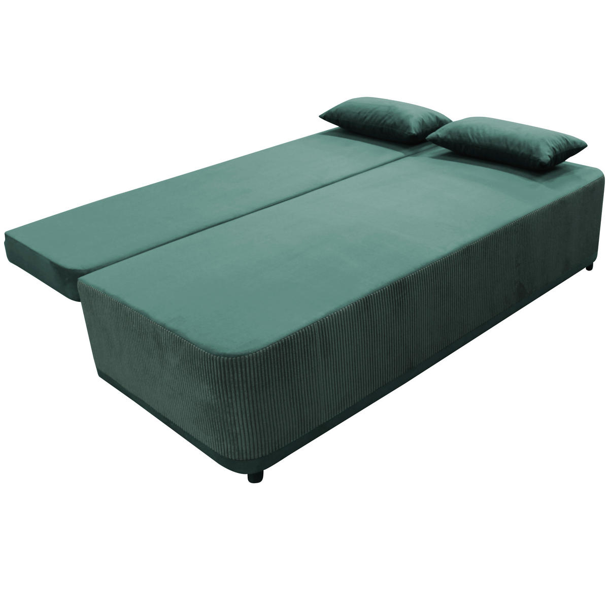 SCHLAFSOFA  mit Liegefunktion Velours Grün  - Schwarz/Grün, Design, Kunststoff/Textil (197/90/83cm) - MID.YOU