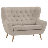 2-SITZER-SOFA in Cord Beige  - Eichefarben/Beige, Design, Holz/Textil (137/101/95cm) - Stylife