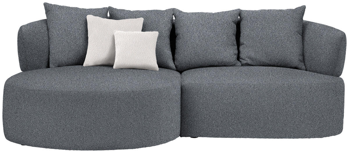 ECKSOFA  in Bouclé Grau  166/235 cm  - Hellrosa/Schwarz, MODERN, Kunststoff/Textil (166/235cm) - Hom`in