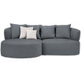 ECKSOFA  in Bouclé Grau  166/235 cm  - Hellrosa/Schwarz, MODERN, Kunststoff/Textil (166/235cm) - Hom`in