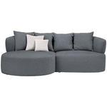 ECKSOFA  in Bouclé Grau  166/235 cm  - Hellrosa/Schwarz, MODERN, Kunststoff/Textil (166/235cm) - Hom`in
