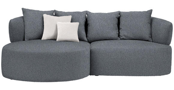 ECKSOFA  in Bouclé Grau  166/235 cm  - Hellrosa/Schwarz, MODERN, Kunststoff/Textil (166/235cm) - Hom`in
