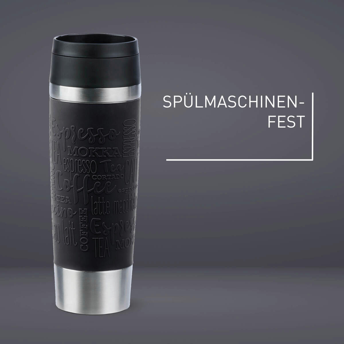 THERMOBECHER TRAVEL MUG 0,5 L  - Basics, Kunststoff/Metall (0,5l) - Emsa