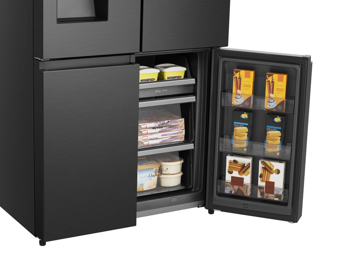 MULTI-DOOR 91,4/178,5/72,5 cm RQ760N4SBFE  - Schwarz, Basics, Glas/Kunststoff (91,4/178,5/72,5cm) - Hisense