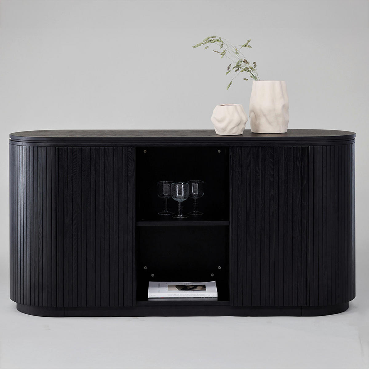 SIDEBOARD 160/80/48 cm  - Schwarz, Design, Holz (160/80/48cm) - Livetastic