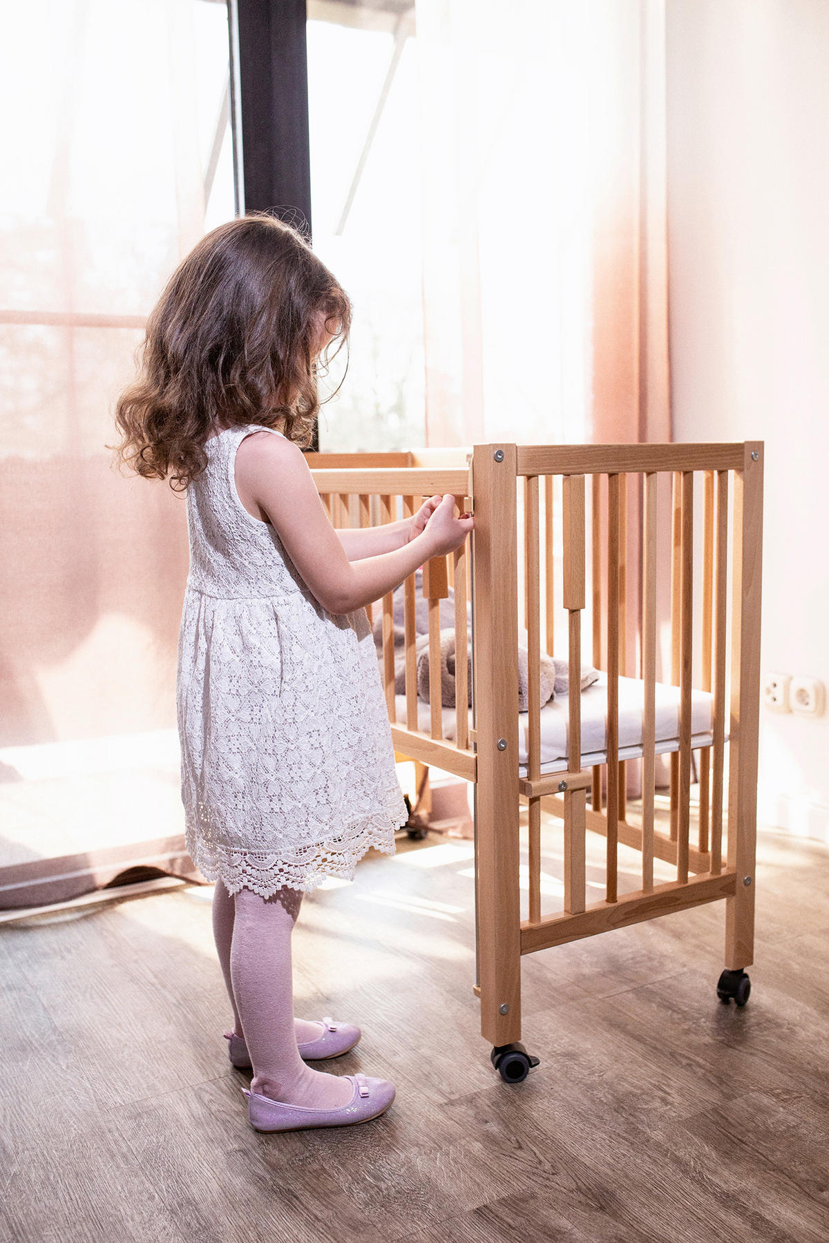 BEISTELLBETT Sophie  - Buchefarben, Basics, Holz/Kunststoff (94/46/42cm) - tiSsi