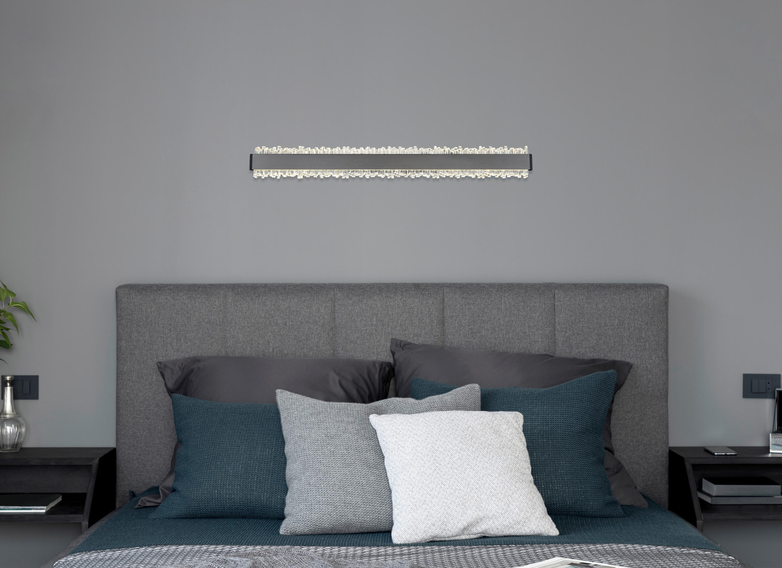 LED-WANDLEUCHTE 70,5/8/4 cm   - Klar/Schwarz, Design, Kunststoff/Metall (70,5/8/4cm) - Globo