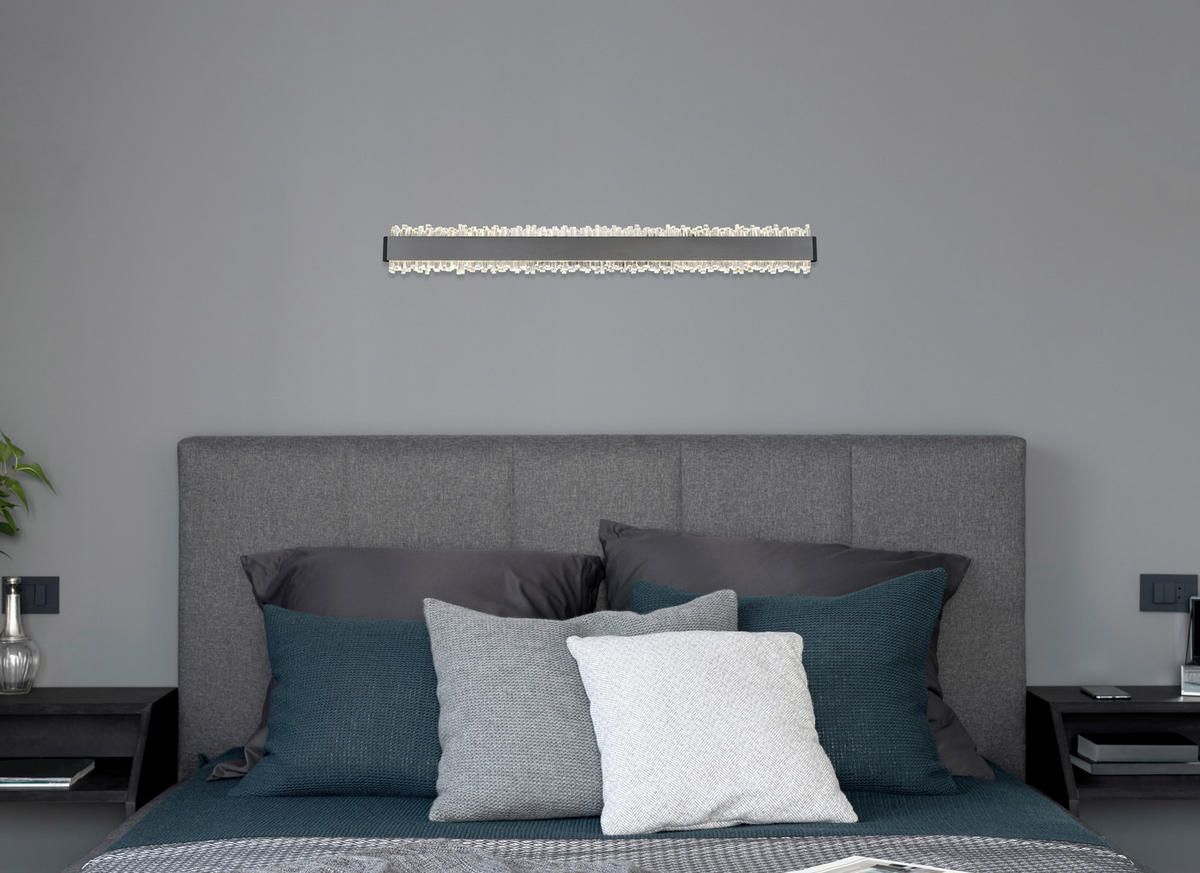 LED-WANDLEUCHTE 70,5/8/4 cm   - Klar/Schwarz, Design, Kunststoff/Metall (70,5/8/4cm) - Globo