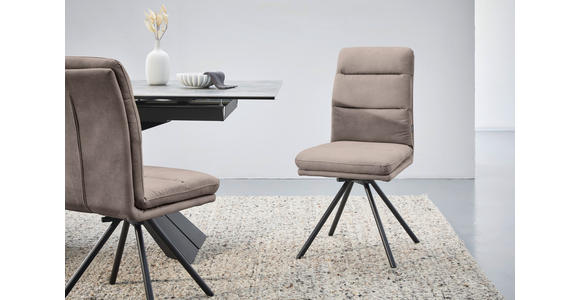 STUHL - Taupe/Schwarz, Design, Textil/Metall (46/92,5/65cm) - Cantus