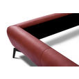 POLSTERBETT 180/200 cm,  in Kirschrot, gepolstertes Kopfteil,  - Schwarz/Kirschrot, Design, Leder/Metall (180/200cm) - Esposa