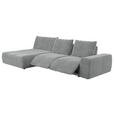 ECKSOFA in Velours Grau  - Schwarz/Grau, Design, Kunststoff/Textil (174/342cm) - Xora