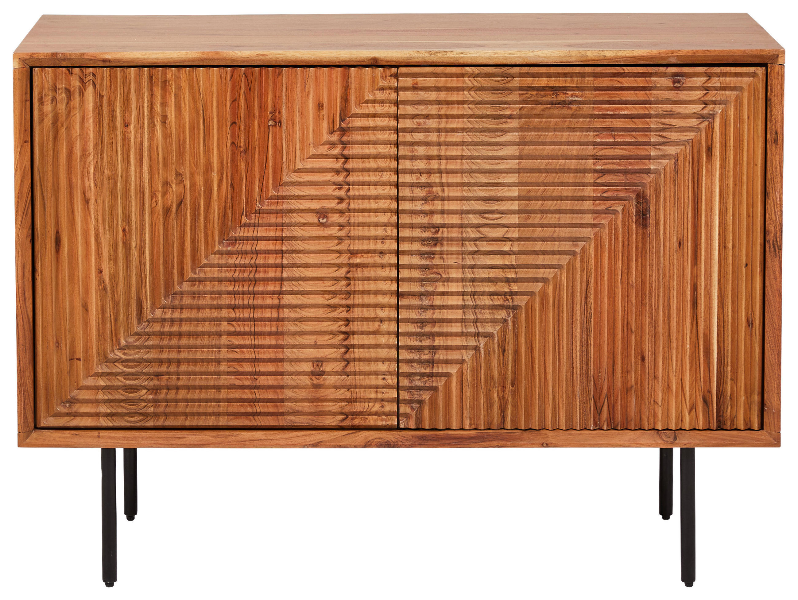 KOMMODE  in 100/71/39 cm  - Schwarz/Akaziefarben, Trend, Holz/Metall (100/71/39cm) - Livetastic