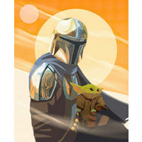 FOTOTAPETE THE MANDALORIAN  - Multicolor/Orange, Design, Textil (200/250cm) - Star Wars