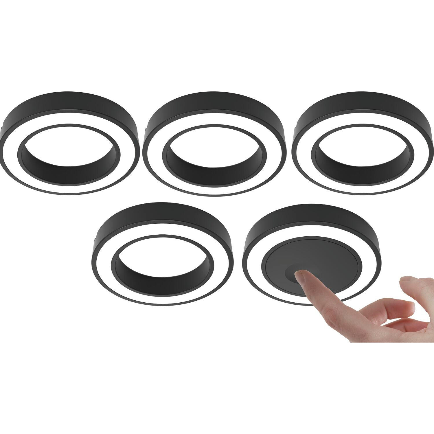 UNTERBAULEUCHTEN-SET - Schwarz, Basics, Metall (73/12,5/76cm) - HKT
