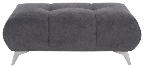 HOCKER Webstoff Schwarz  - Edelstahlfarben/Schwarz, LIFESTYLE, Textil/Metall (120/43/70cm) - Hom`in