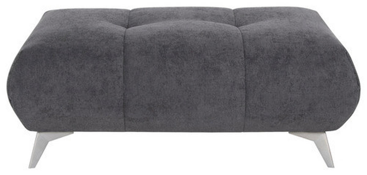 HOCKER Webstoff Schwarz  - Edelstahlfarben/Schwarz, LIFESTYLE, Textil/Metall (120/43/70cm) - Hom`in