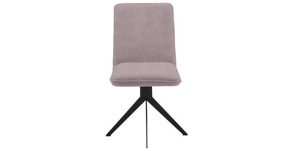 STUHL drehbar Webstoff Rosa, Schwarz - Schwarz/Rosa, Design, Textil/Metall (46,5/87/64cm) - Voleo