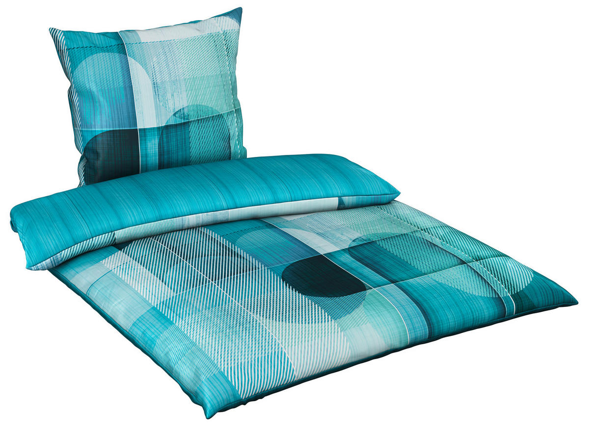 WENDEBETTWÄSCHE Satin 155/220 cm  - Petrol, Design, Textil (155/220cm) - Esposa