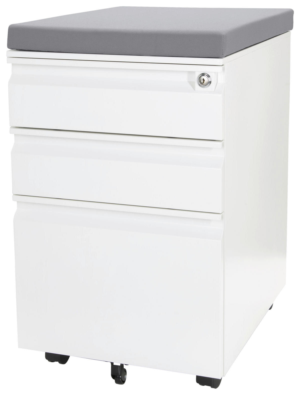 ROLLCONTAINER Grau, Weiß  - Weiß/Grau, MODERN, Kunststoff/Metall (39/60/50cm) - MID.YOU