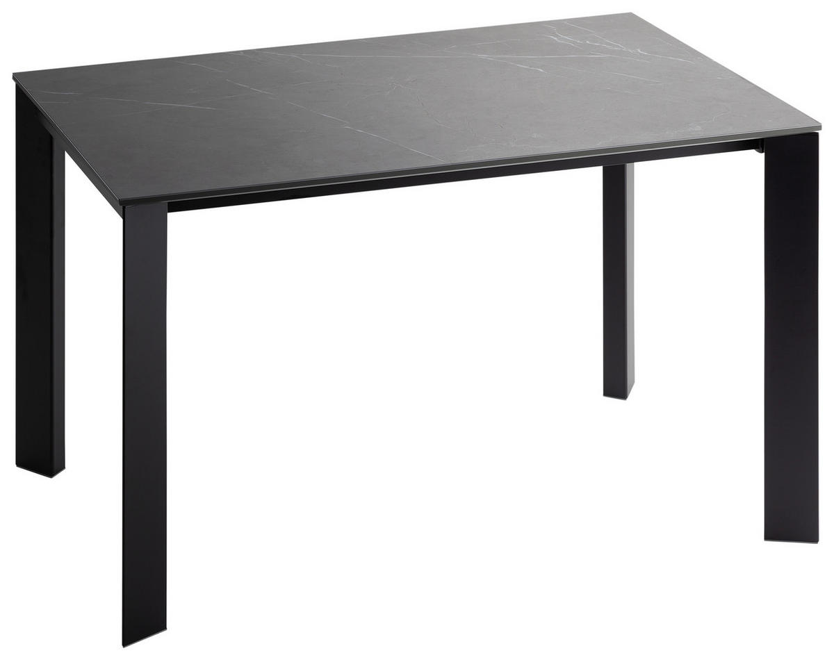 ESSTISCHMetall, Keramik 120/75/80 cm  - Dunkelgrau/Schwarz, Design, Keramik/Metall (120/75/80cm) - Novel