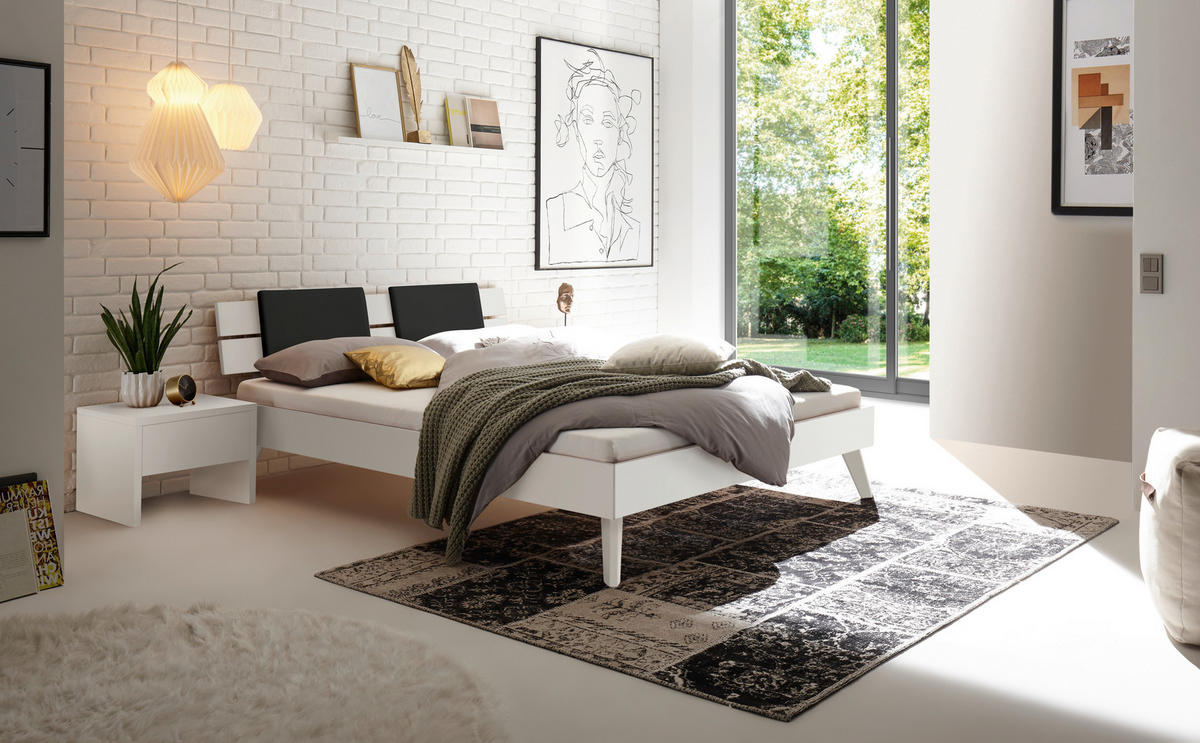 BETT 140/200 cm  in Weiss   - Weiss, Design, Holzwerkstoff (140/200cm) - Hasena