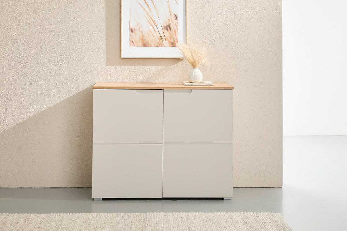 KOMMODE Swim, 100/80/40 cm,  - Kaschmir/Schwarz, Design, Holzwerkstoff/Kunststoff (100/80/40cm) - MID.YOU