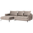 ECKSOFA in Flachgewebe Beige  - Beige/Schwarz, LIFESTYLE, Textil/Metall (180/273cm) - Hom`in