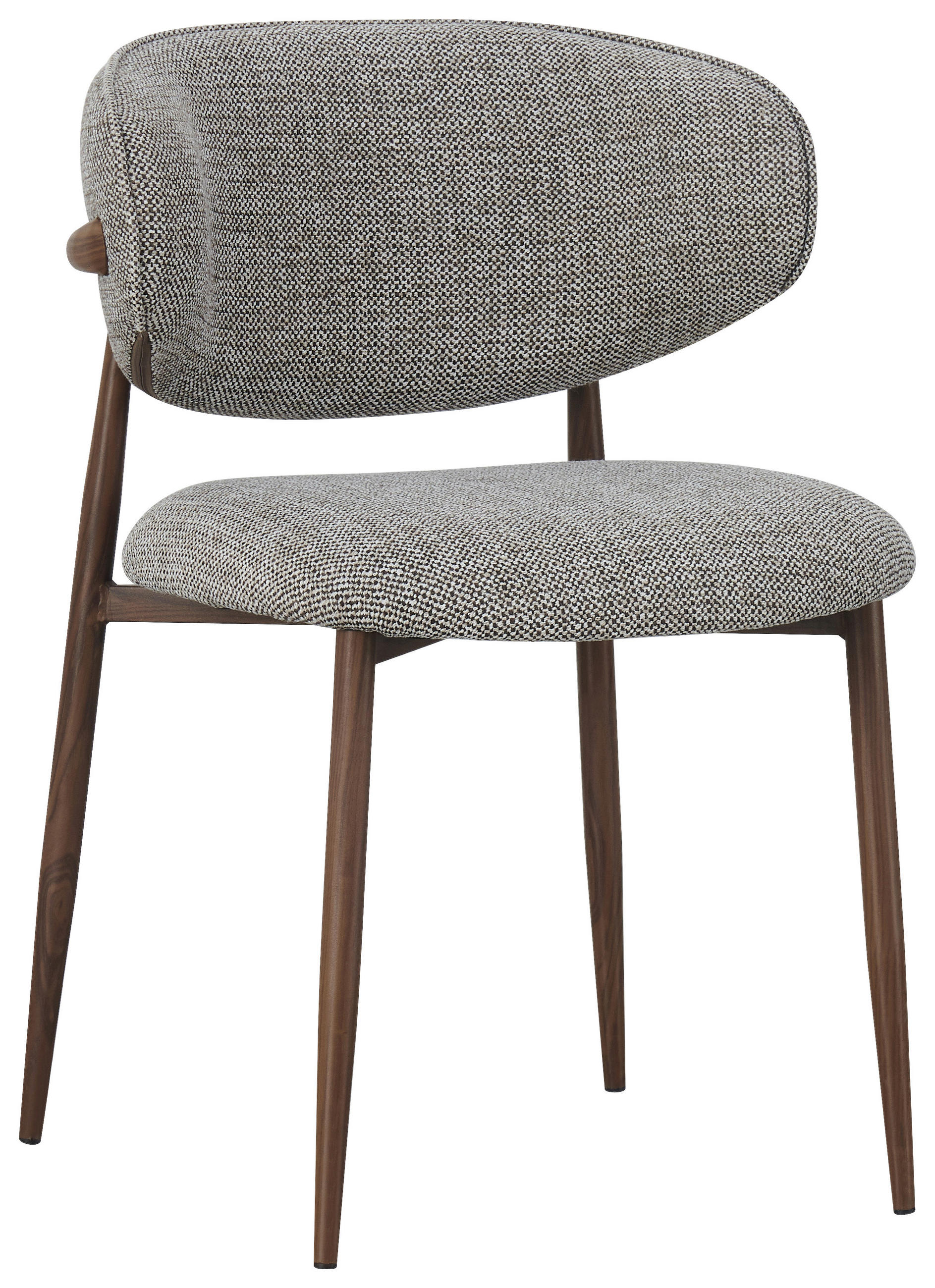 STUHL Webstoff Braun, Nussbaumfarben  - Nussbaumfarben/Braun, Design, Textil/Metall (53/79/58cm) - Novel