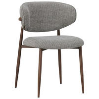 STUHL Webstoff Braun, Nussbaumfarben  - Nussbaumfarben/Braun, Design, Textil/Metall (53/79/58cm) - Novel