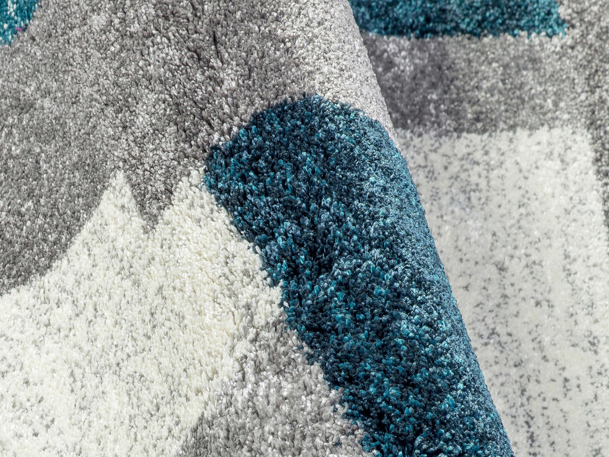 WEBTEPPICH 120/170 cm Astor Grid Grau, Petrol  - Petrol/Grau, KONVENTIONELL, Textil (120/170cm) - Novel