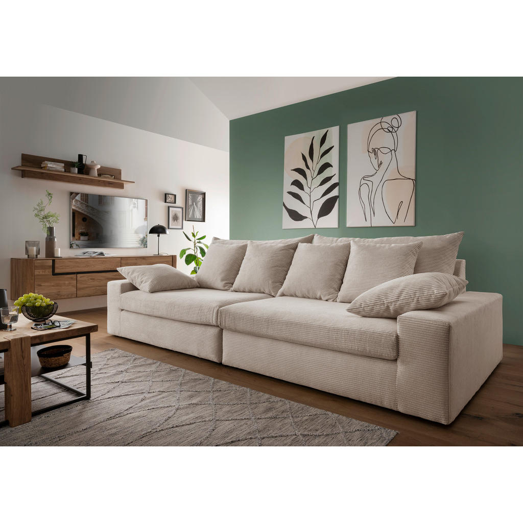 Thumbnail - Livetastic Viersitzer-Sofa, Beige, Textil, 4-Sitzer, Füllung: Schaumstoff, 308x80x140 cm, Made in EU, Rücken echt, Armte...