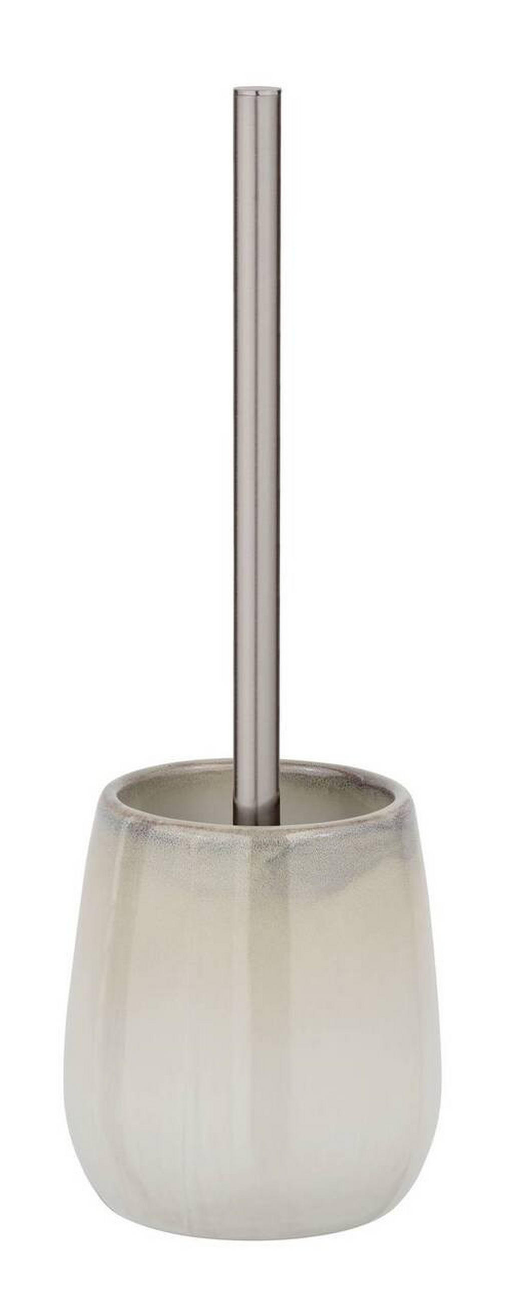 WC-BÜRSTENGARNITUR Kunststoff  Kunststoff   - Chromfarben/Beige, Konventionell, Keramik/Kunststoff (13/40/13cm) - Schöner Wohnen