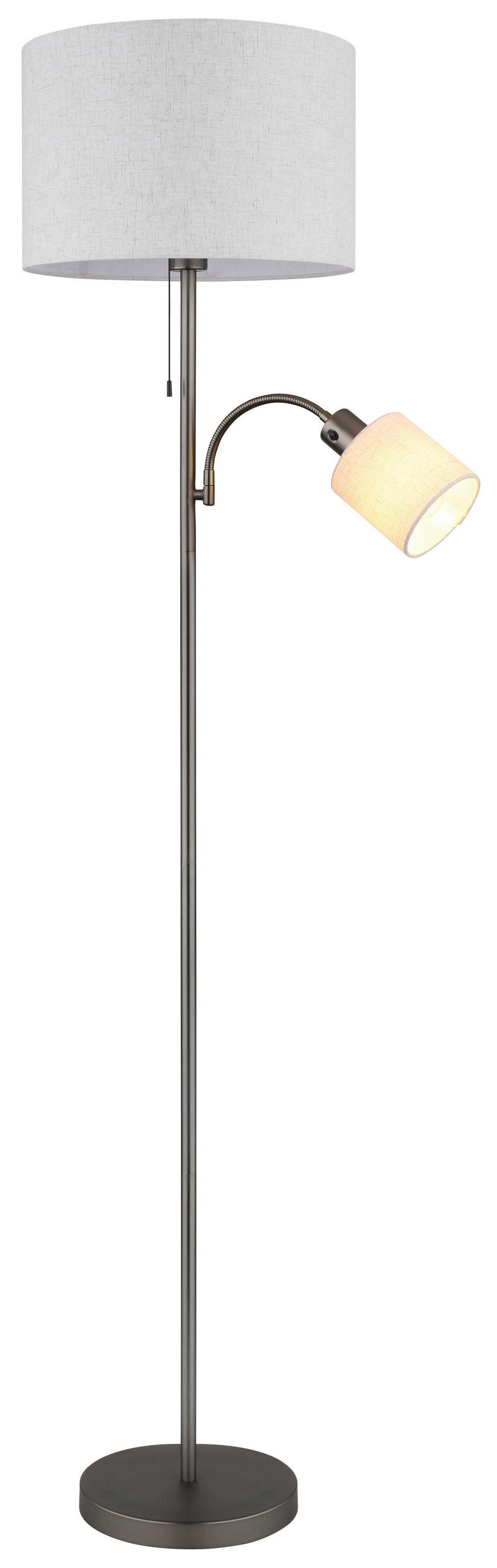 STOJACÍ LAMPA, 38/165 cm  - černá/krémová, Design, kov/textil (38/165cm) - Globo