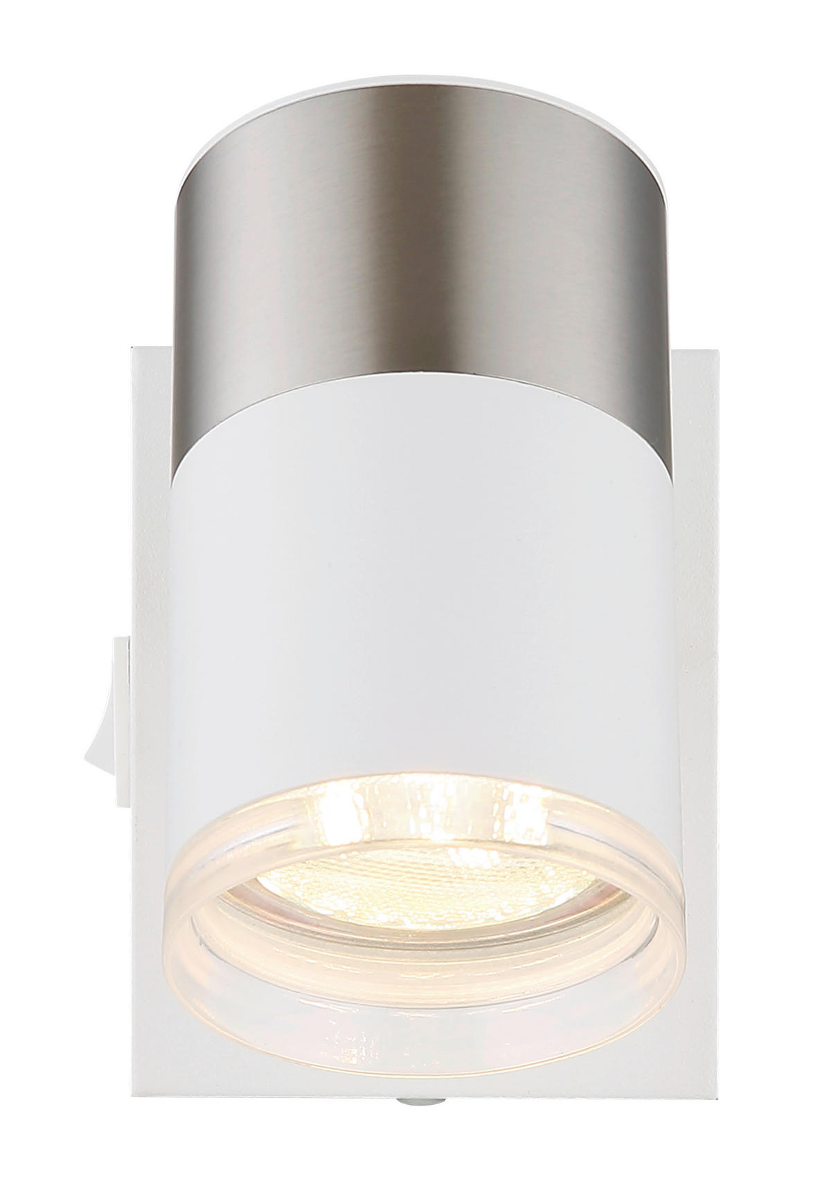 BODOVÉ SVÍTIDLO, 25 W/GU10, 7/9 cm  - bílá/průhledné, Basics, kov/plast (7/9cm) - Globo