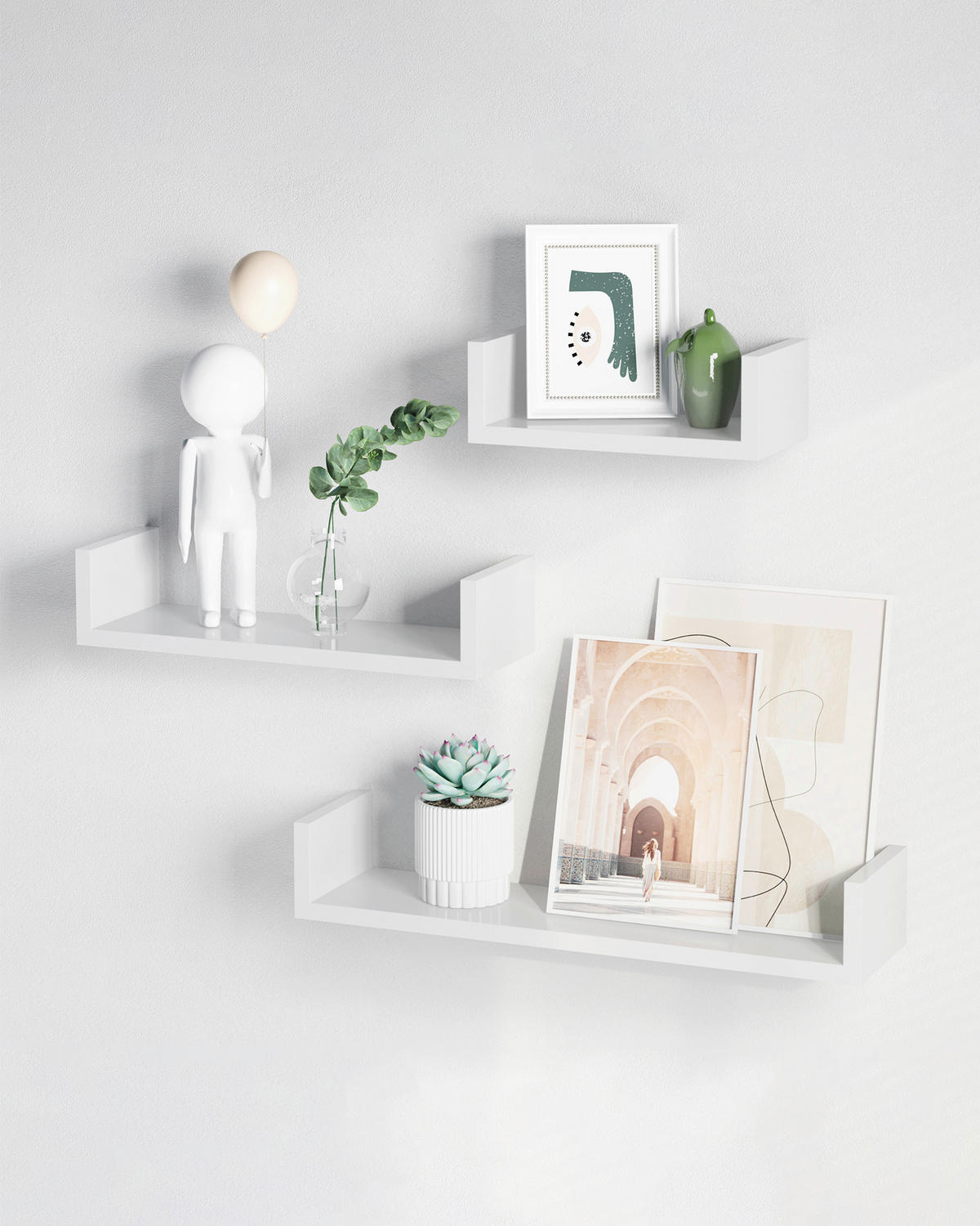 WANDREGALSET 60/10/15 cm  - Weiß, Trend, Holzwerkstoff (60/10/15cm) - Boxxx