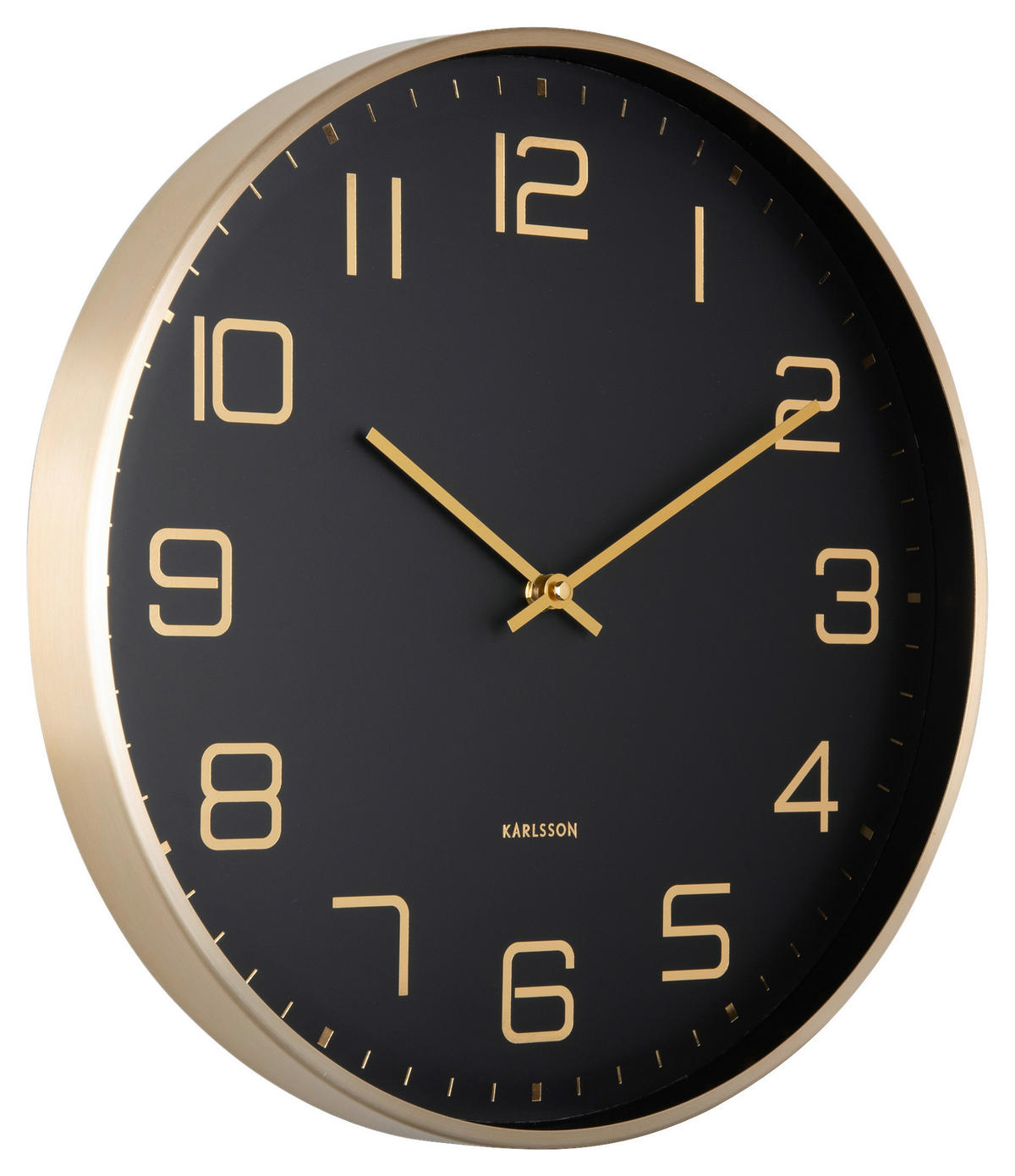 WANDUHR 40/40/4,2 cm   - Goldfarben/Schwarz, Basics, Metall (40/40/4,2cm) - Karlsson