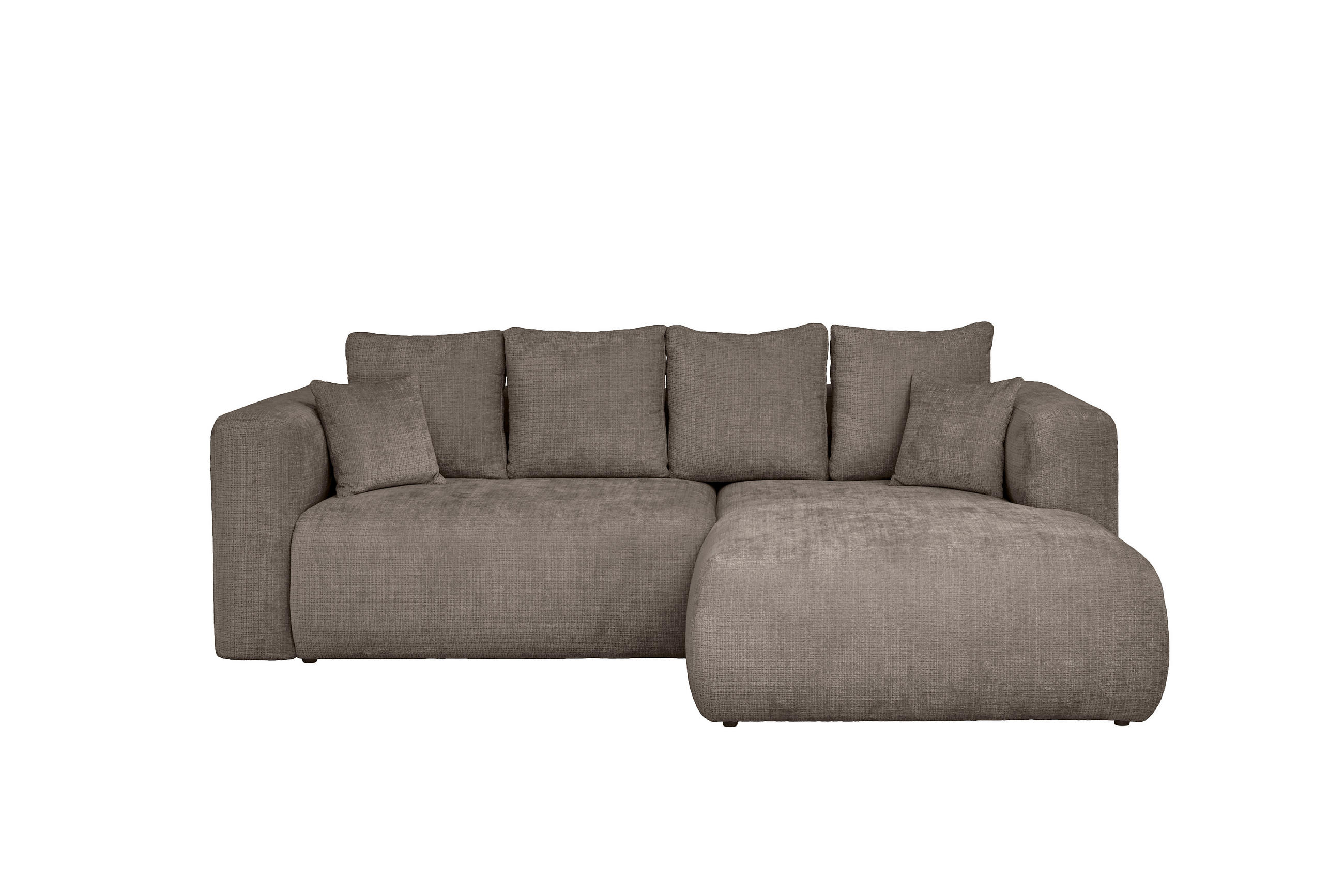 ECKSOFA Taupe Chenille Zierkissen, Rückenkissen, Rücken echt  - Taupe/Schwarz, MODERN, Kunststoff/Textil (276/188cm) - Milino