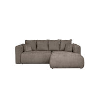 ECKSOFA Taupe Chenille Zierkissen, Rückenkissen, Rücken echt  - Taupe/Schwarz, MODERN, Kunststoff/Textil (276/188cm) - Milino