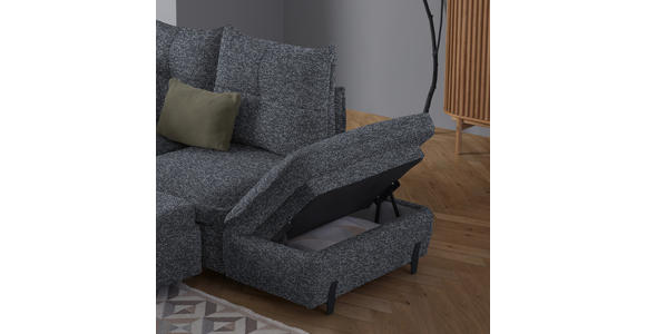 ECKSOFA Grau Bouclé  - Schwarz/Grau, Design, Textil/Metall (250/220cm) - Xora